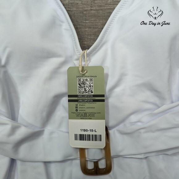 Shekini Deep V Buckle One Piece Swimsuit Size L - Picture 2 of 5